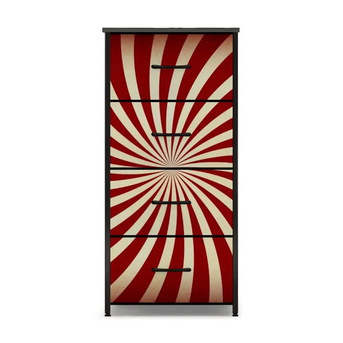 Midcentury Modern 4-Drawer Dresser – 60s Atomic Sunburst Storage Cabinet - One Size - retro dresser