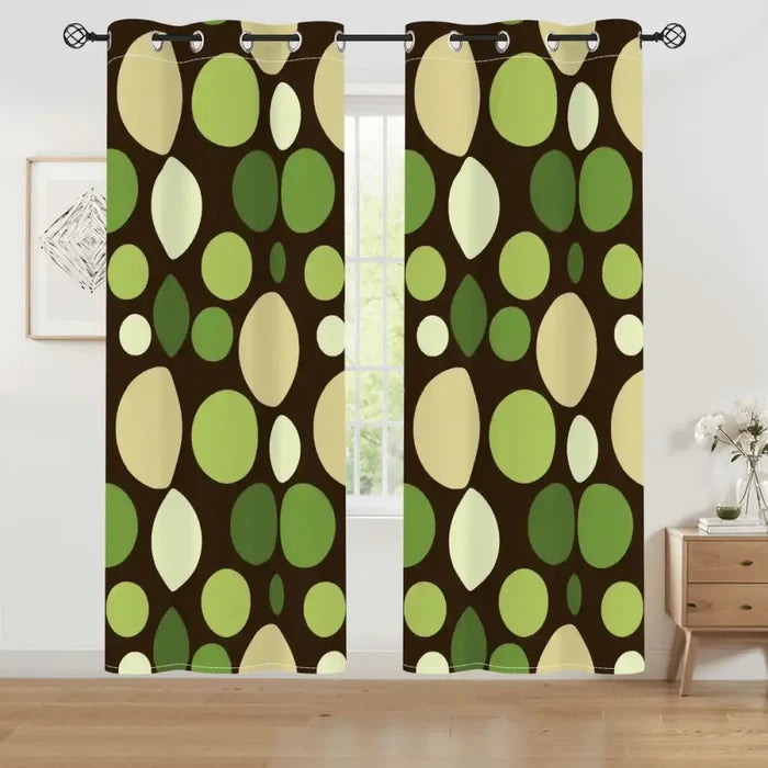 Midcentury Modern Blackout Curtains: 70s Retro Polka Dots Multi Sizes - 50’’x84’’x2pcs - retro curtains
