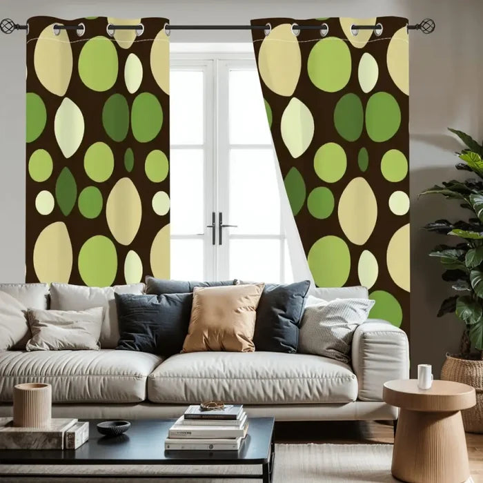 Midcentury Modern Blackout Curtains: 70s Retro Polka Dots Multi Sizes - retro curtains