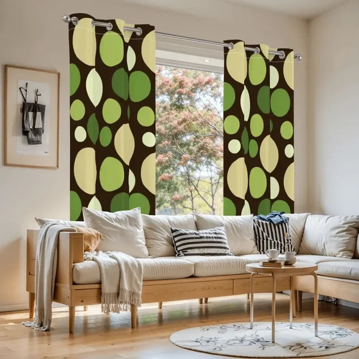 Midcentury Modern Blackout Curtains: 70s Retro Polka Dots Multi Sizes - retro curtains