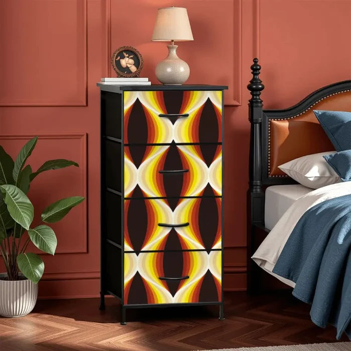 Midcentury Modern Retro 70s Dresser – Lightweight 4-Drawer Storage Unit - One Size - retro dresser