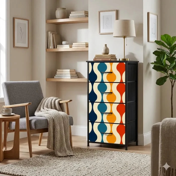 Midcentury Retro 60s 4-Drawer Dresser – Lightweight Storage Unit - retro ads