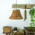 Midcentury WICKER PENDANT LAMP rustic farmhouse decor