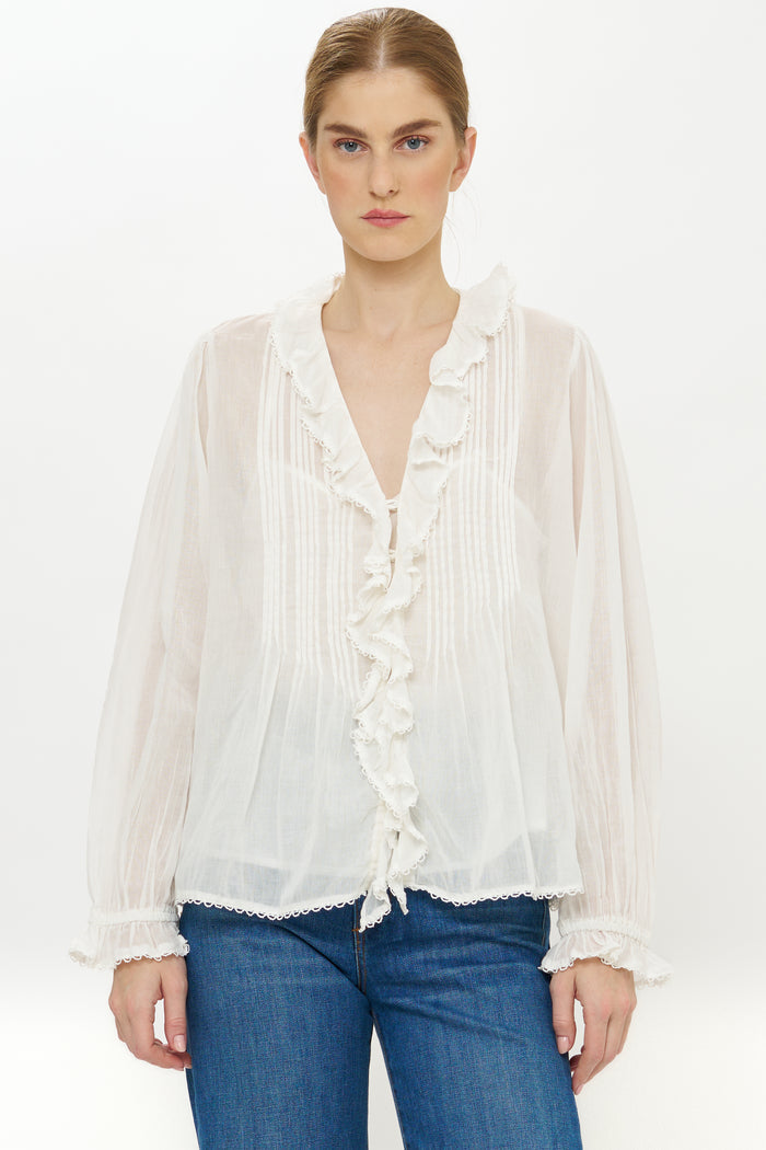 Mila Top- Hepburn Cloud