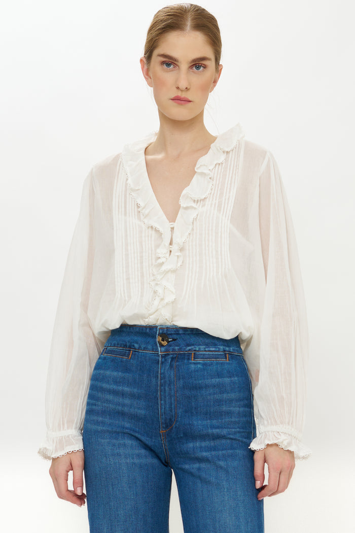 Mila Top- Hepburn Cloud