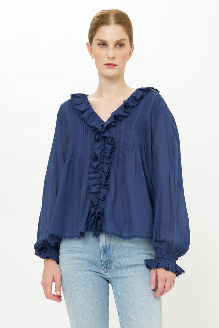 Mila Top- Hepburn Navy