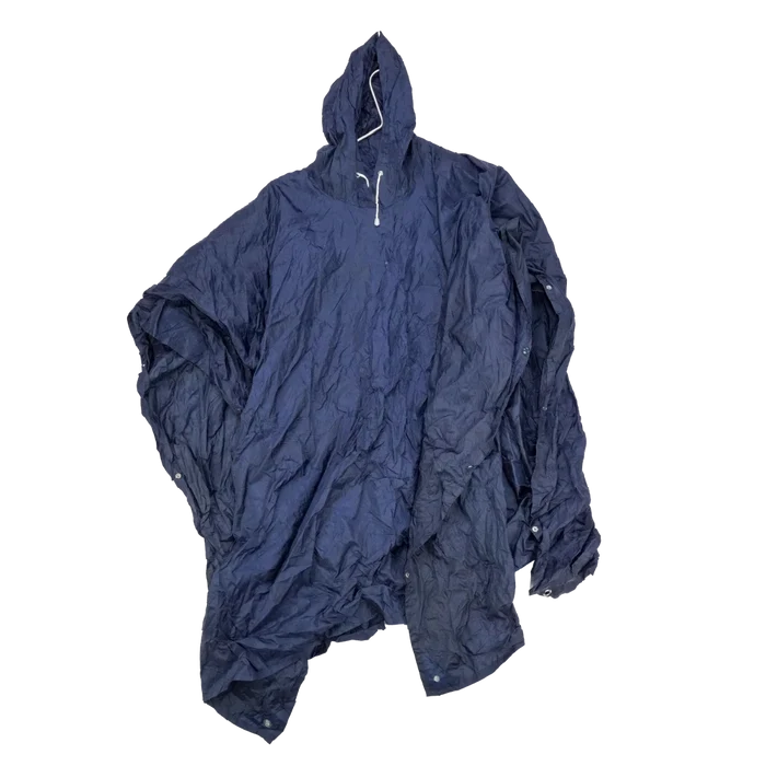 Military Style Blue Poncho - Army & Outdoors - Rain Jackets