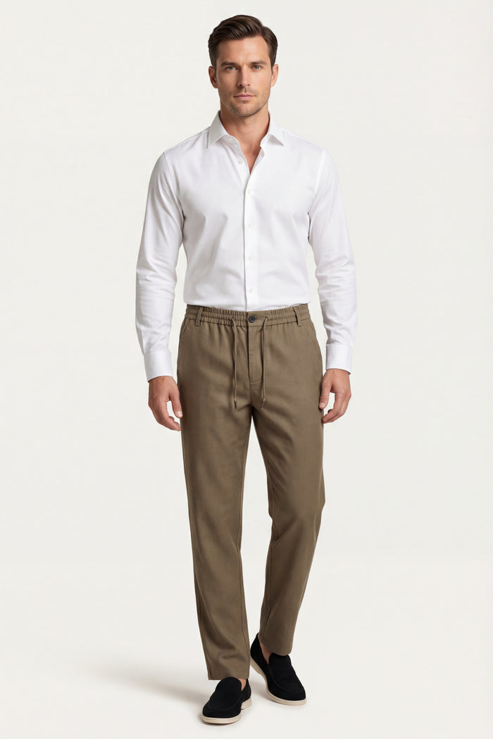 Monteria Stretch Linen Trouser Olive