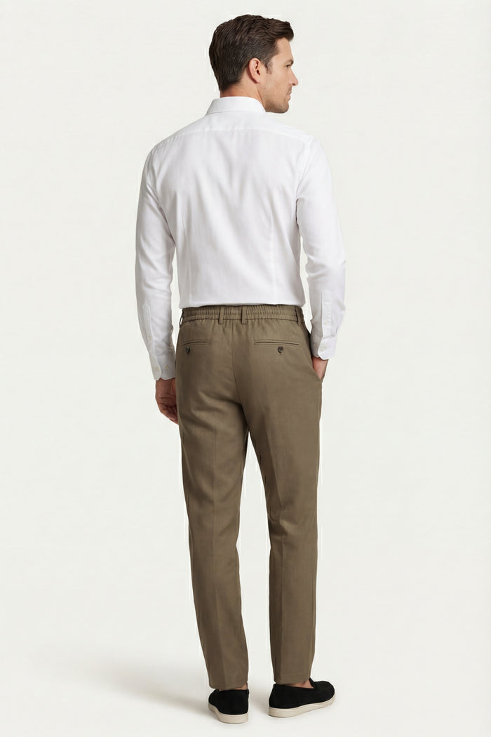 Monteria Stretch Linen Trouser Olive