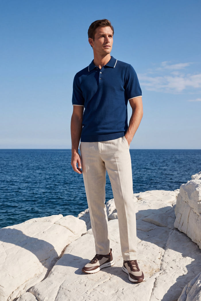 Morino Merino Knit Polo Dark Blue