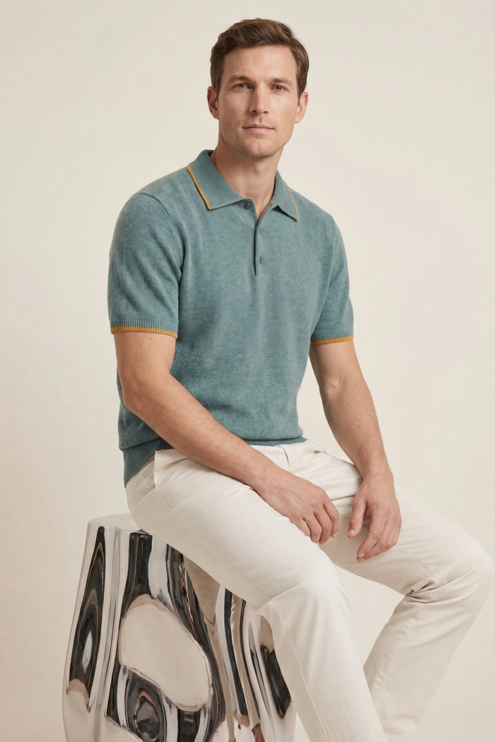 Morino Merino Knit Polo Green