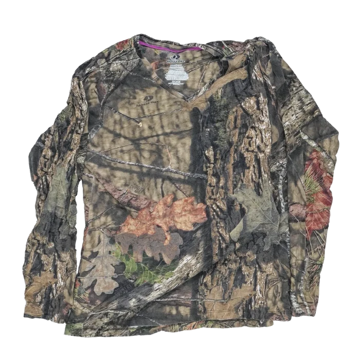 Mossy Oak Women's V-Neck Long Sleeve Shirt - Size 20, 2XLarge - Army & Outdoors - Field Shirts
