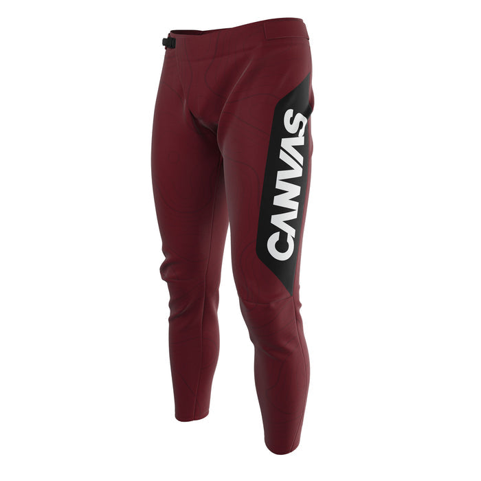 Canvas Custom Mountain Bike Pants - Maroon Design
