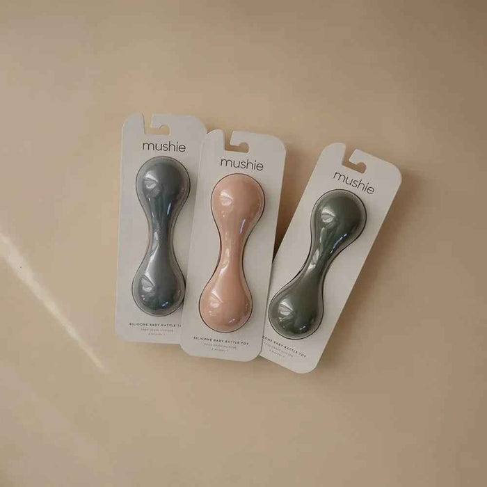 Mushie® Silikonska ropotuljica Blush Mushie