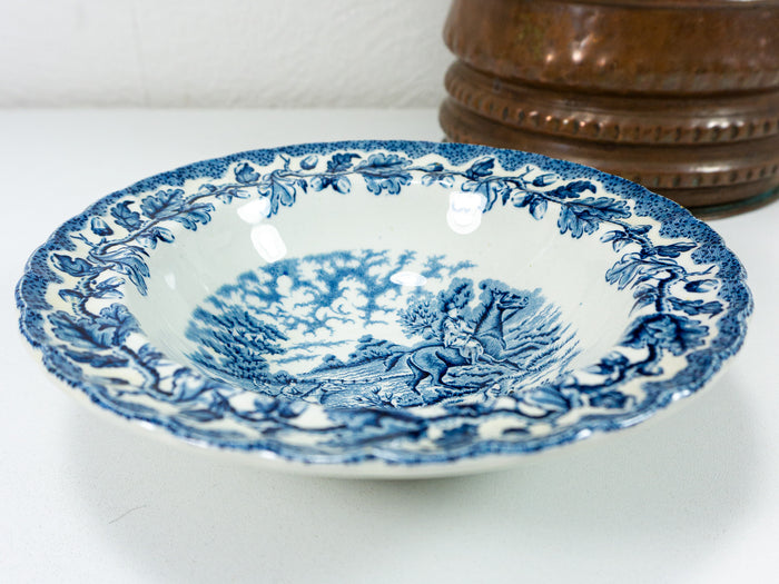 MYOTTS COUNTRY LIFE blue, Small Serving Bowl, Fine Staffordshire, 1940s to 1980s