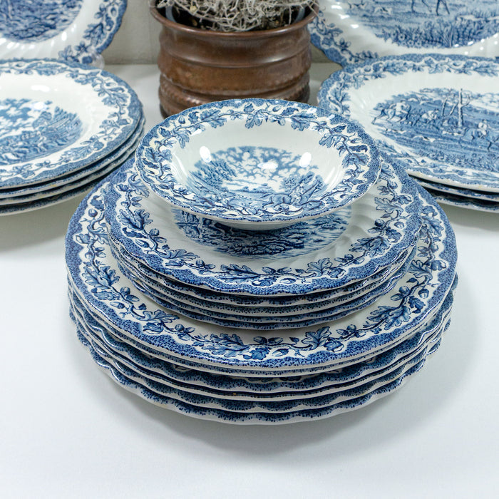 MYOTTS COUNTRY LIFE blue, Small Serving Bowl, Fine Staffordshire, 1940s to 1980s