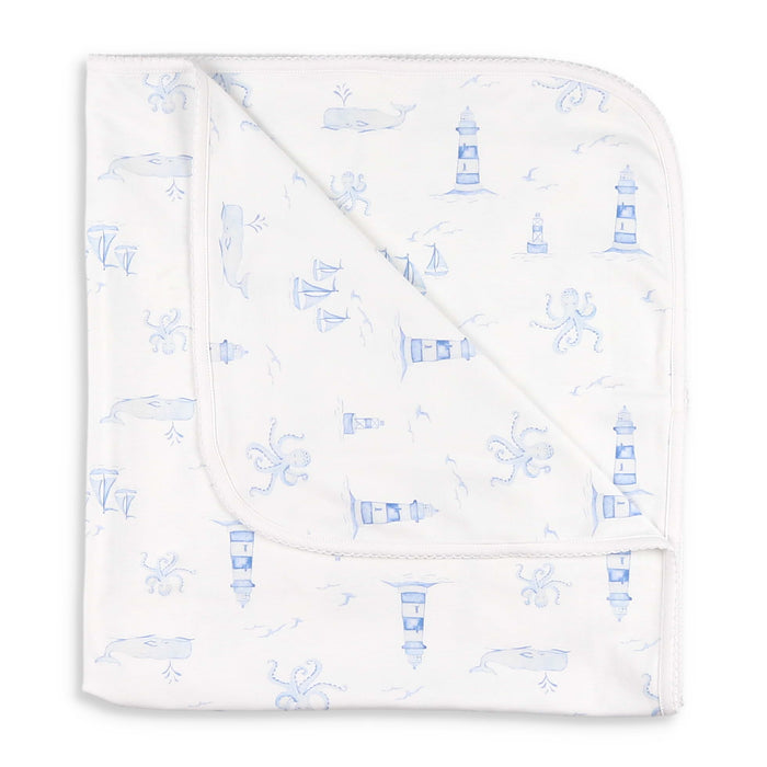 Nautical Toile Pima Baby Blanket