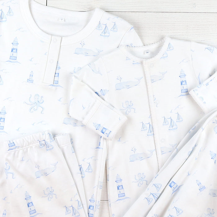Nautical Toile Pima Baby Blanket
