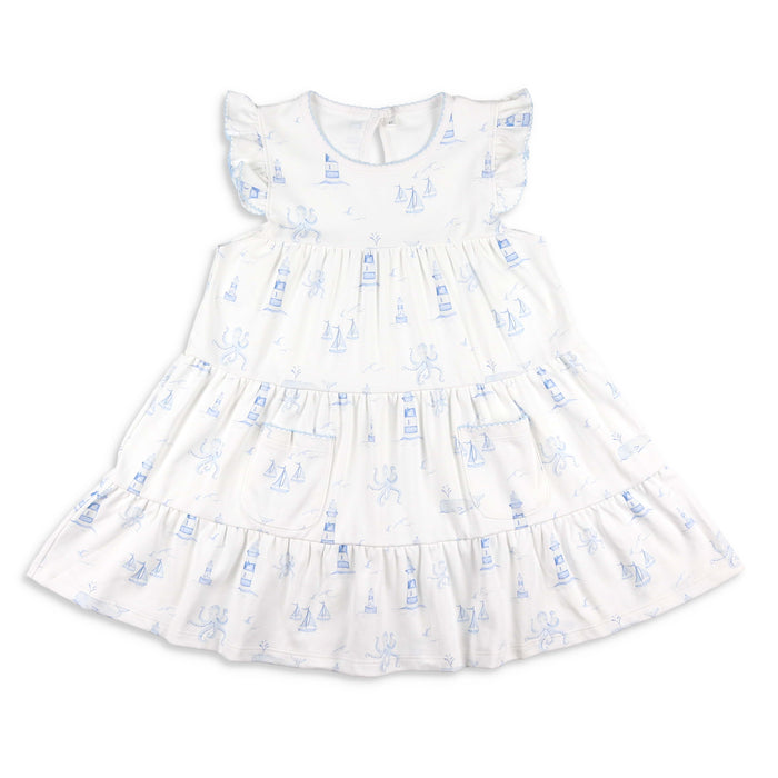 Nautical Toile Pima Flowy Dress