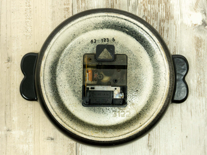 Neon green black 1970s German CERAMIC WALL CLOCK by Pallas