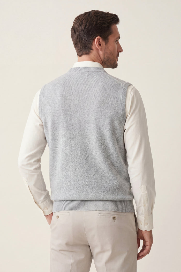 Nerio Extra-Fine Crew Vest Grey