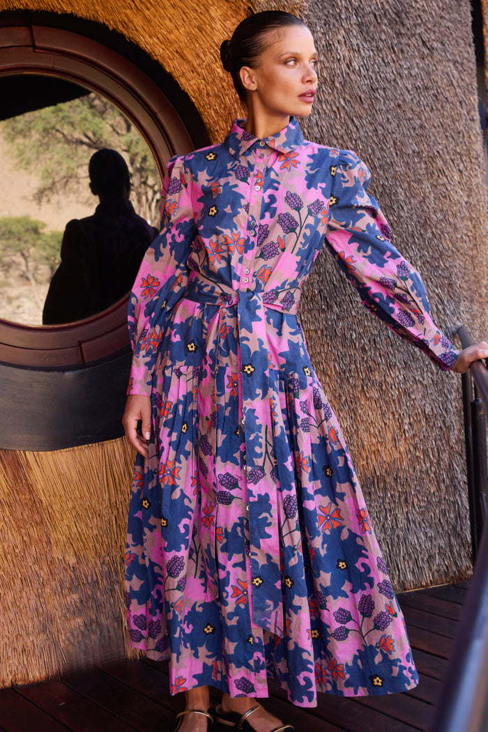 Nora Dress- Suzani Navy