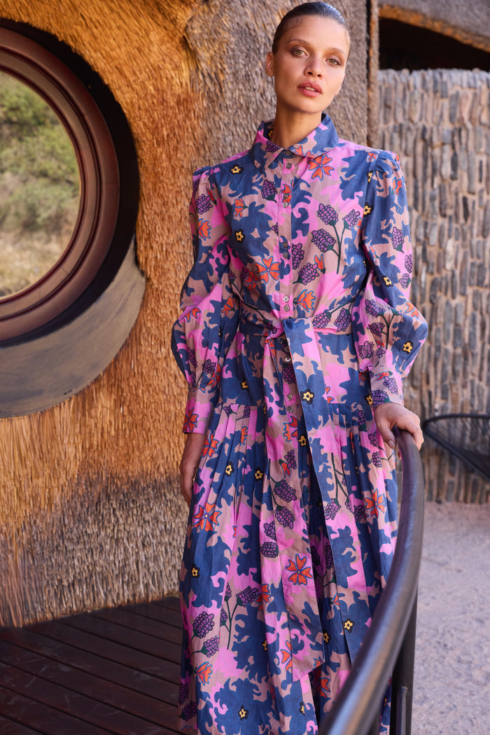 Nora Dress- Suzani Navy
