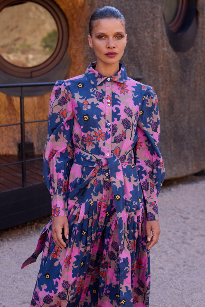 Nora Dress- Suzani Navy