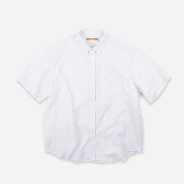 OG DOBBY WEAVE SEERSUCKER HALF SHIRT - WHITE