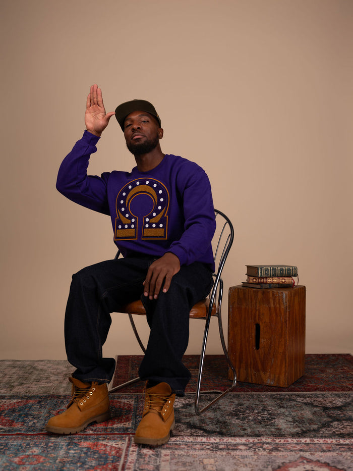 Omega 3D Symbol Chenille Crewneck