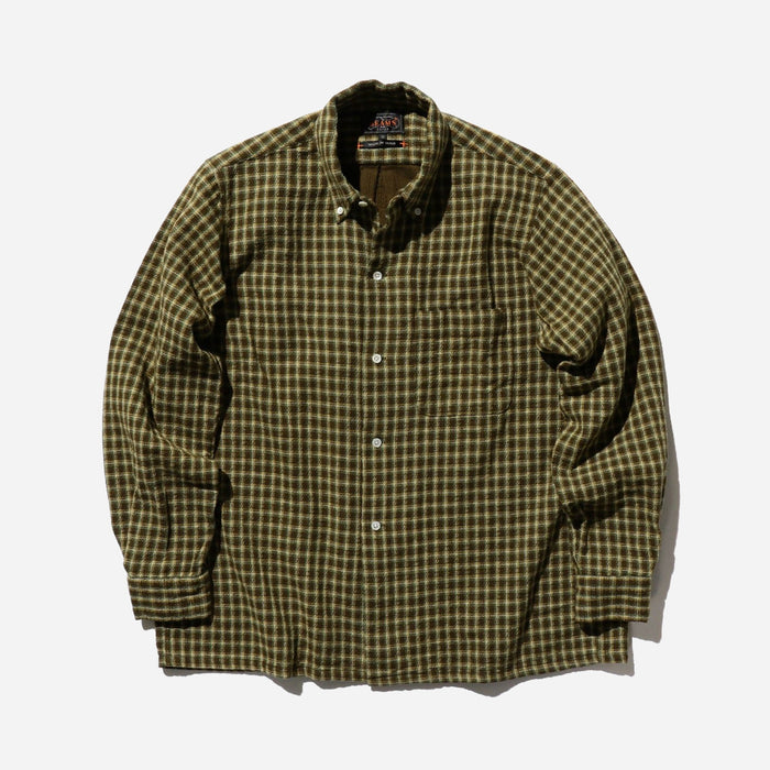 OPEN PANAMA PLAID SHIRT - BROWN