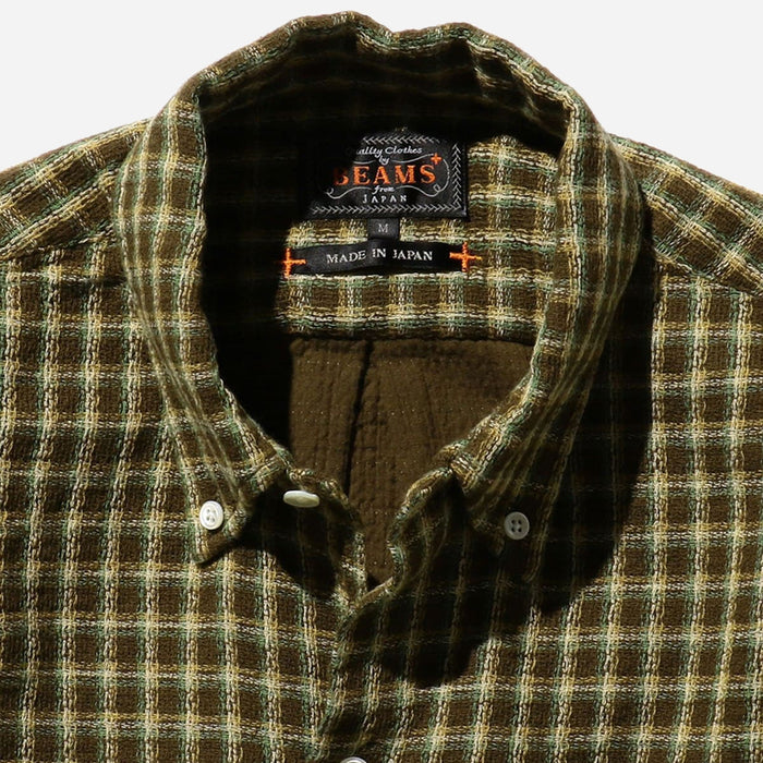 OPEN PANAMA PLAID SHIRT - BROWN