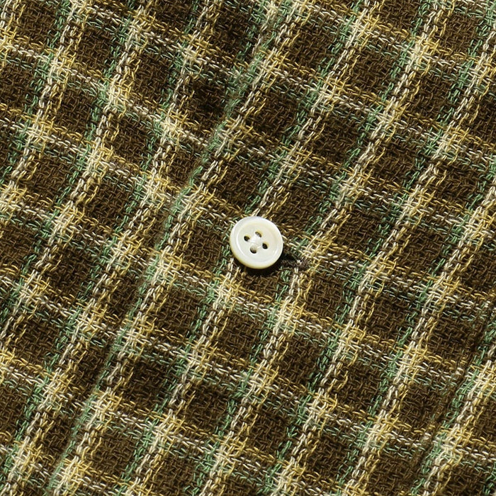 OPEN PANAMA PLAID SHIRT - BROWN