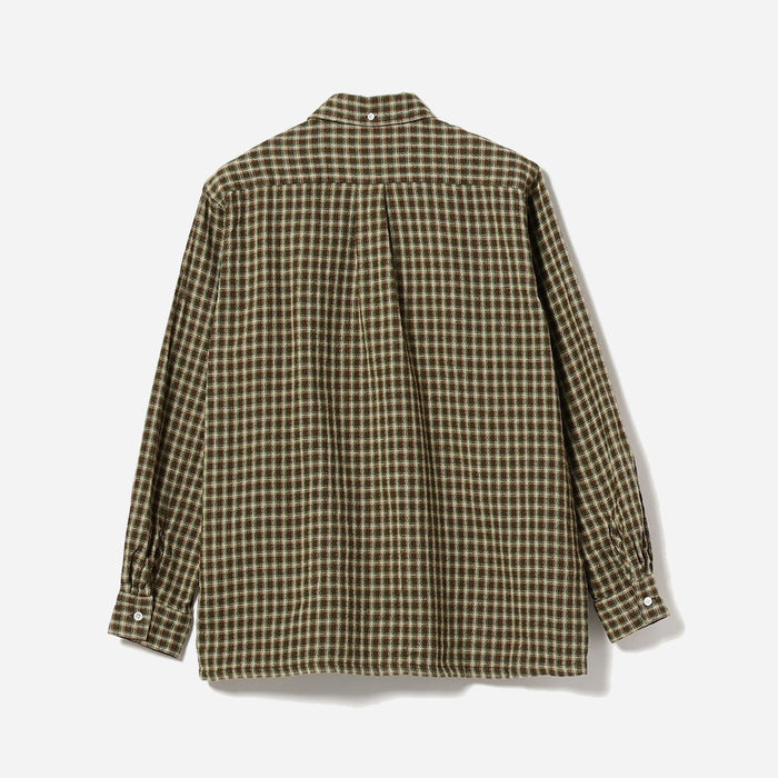 OPEN PANAMA PLAID SHIRT - BROWN