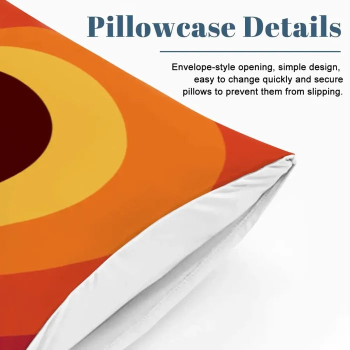 Orange Red 70s Heart Duvet Cover Set: Retro Full Size Microfiber Bedding - retro bedding