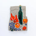 Original 1960s midcentury ceramic relief wall decor, Westgerman Pottery