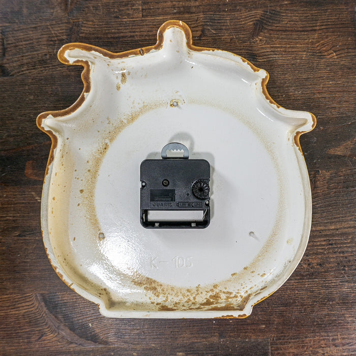 Original 1970s Pot Shaped WESTGERMAN CERAMIC Wall CLOCK by Emes