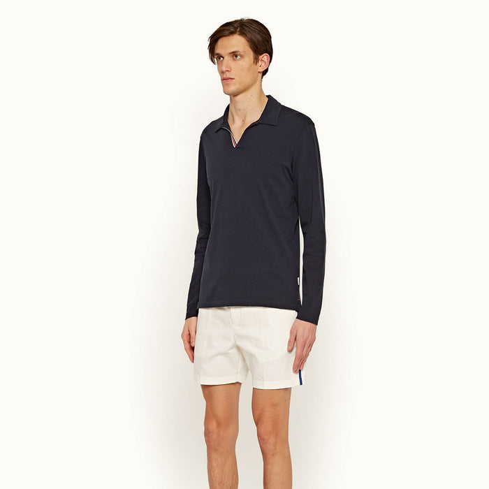 Orlebar Brown - Felix LS GT Resort Polo Shirt in Ink - Nigel Clare