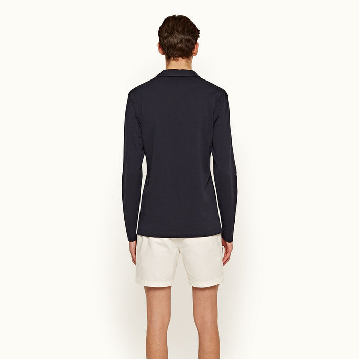Orlebar Brown - Felix LS GT Resort Polo Shirt in Ink - Nigel Clare