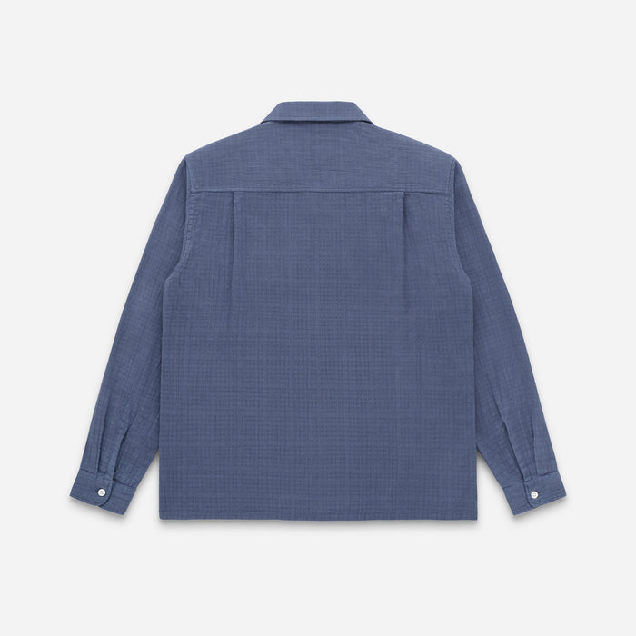 PENNY LOOM LINEN SHIRT - BERING BLUE