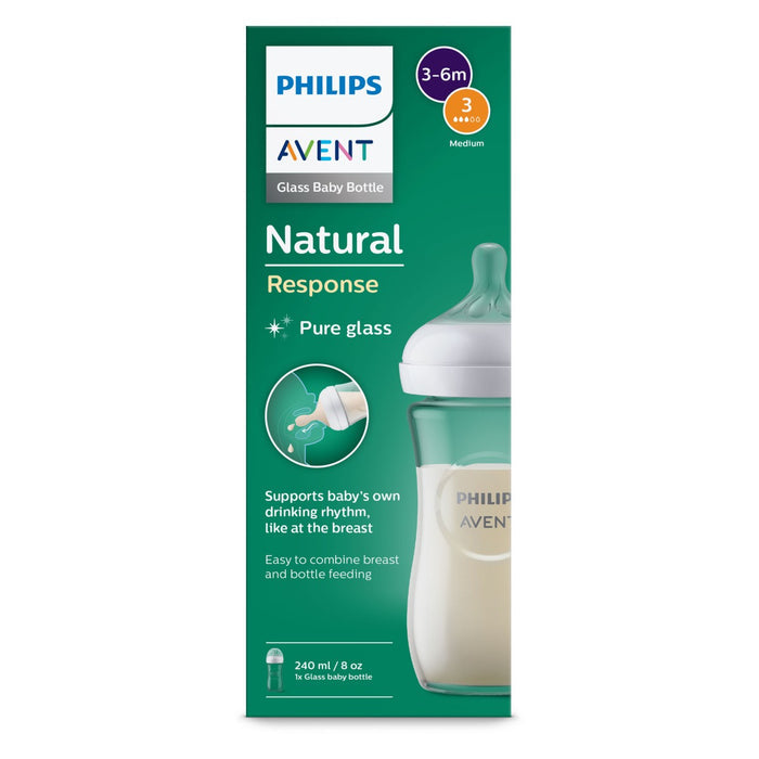 Philips AVENT® Glass baby bottle with teat Natural Response 240ml