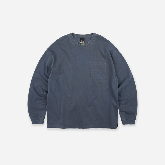 PIGMENT POCKET L/S T-SHIRT - BLUE