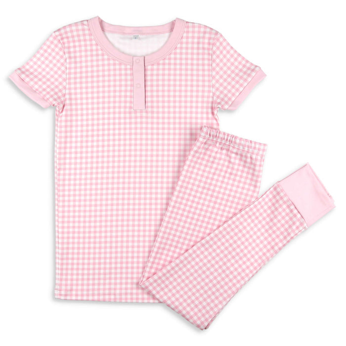 Pink Gingham Pima Loungwear