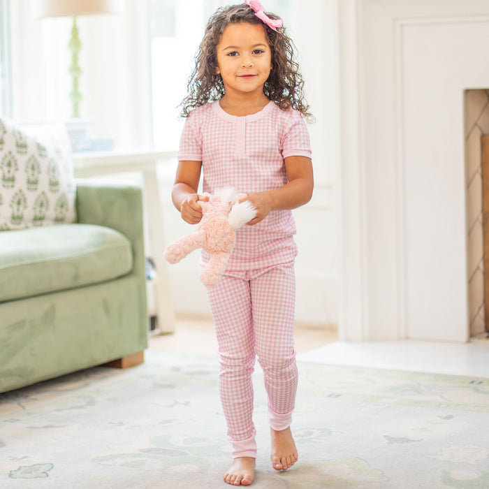 Pink Gingham Pima Loungwear