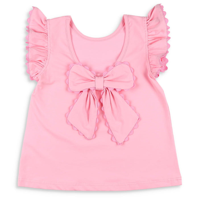 Pink Petal Bow Back Top