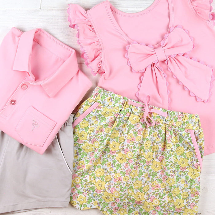 Pink Petal Bow Back Top
