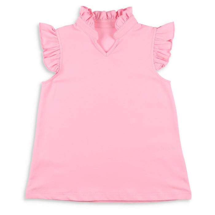 Pink Petal Ruffle Neck Top