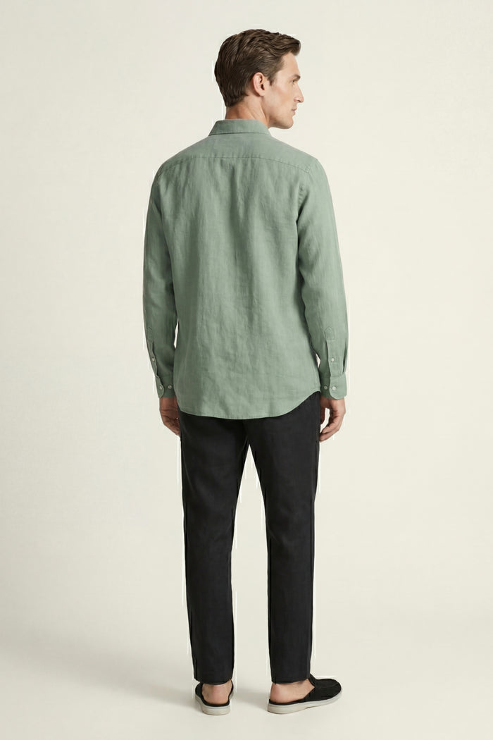Pisa Linen Set Long Sleeve Green/Black