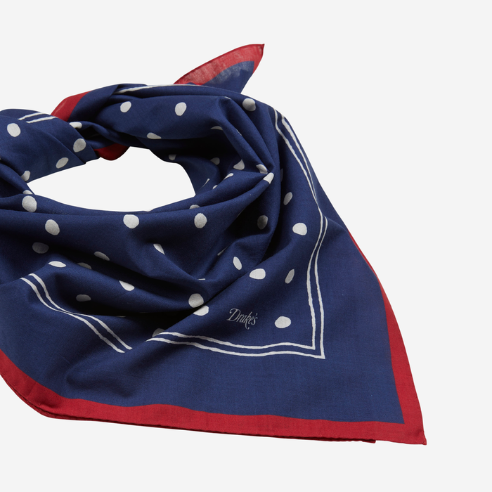 POLKA DOT BANDANA SCARF - NAVY