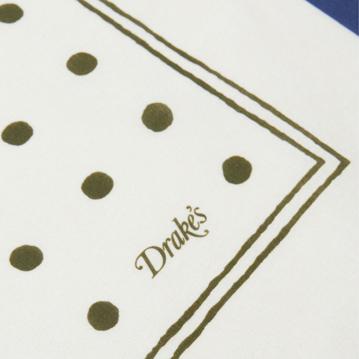 POLKA DOT BANDANA SCARF - WHITE/OLIVE